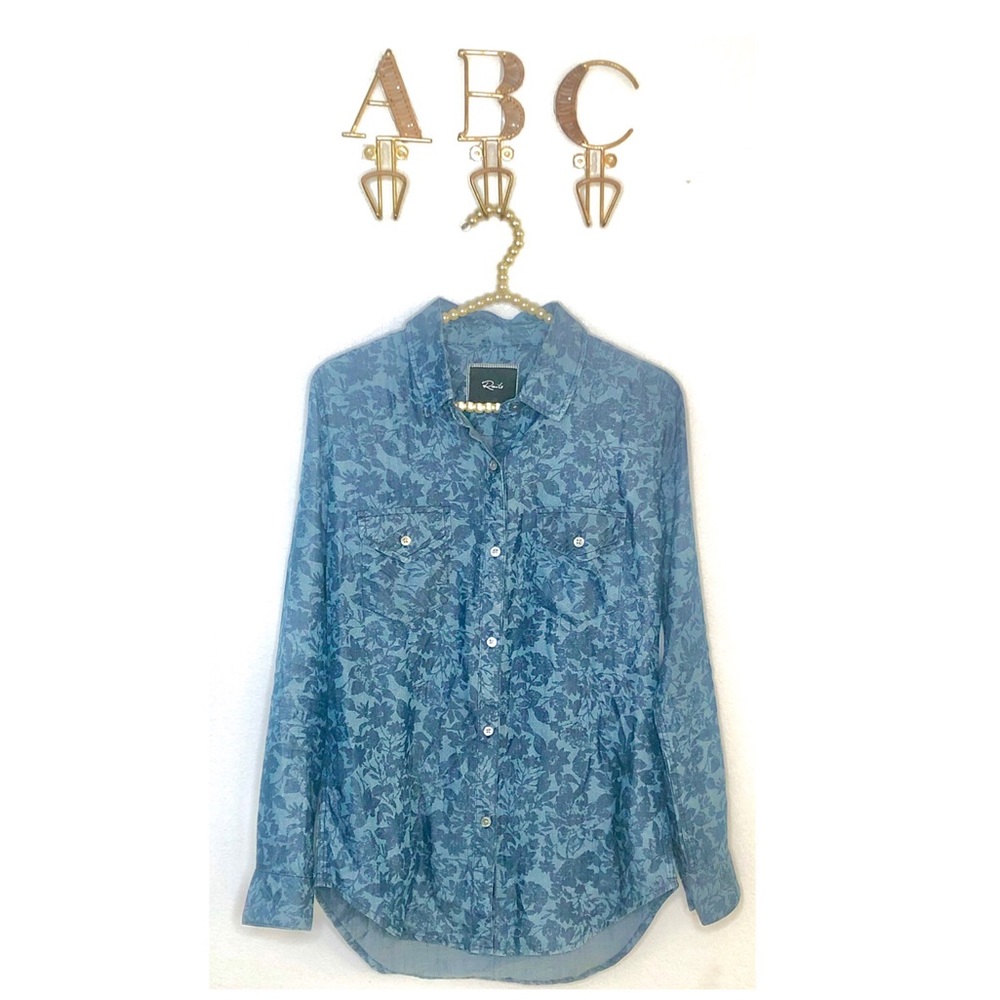 Women's Blue Rails Liam Floral Print Chambray - Picture 3 of 3